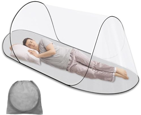 BORDEAG Moustiquaire de voyage pliable, pour la tête et le linge de lit, camping et voyages