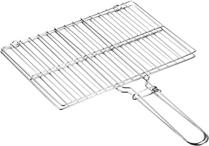 Milisten Grillkorb Aus Für Fisch Und Gemüse Robustes Grillzubehör Mit Griff Für Outdoor-Grillen Und Camping Geeignet Für Chicken Wings Schinkenwurst Steaks Garnelen Und