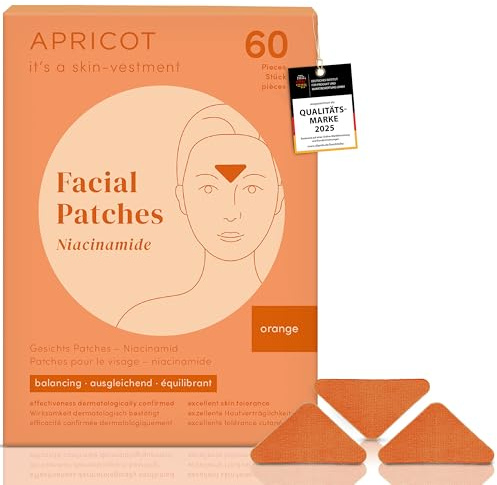 APRICOT “it’s a skin-vestment“ Zornesfalten Pflaster I Facial Patches zur Minderung von Zornesfalten, mit Niacinamid I Anti Falten Pflaster 60 Stck. I Wrinkle Patches Faltenpflaster