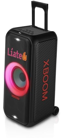 LG xboom DXL7T, rollbarer Bluetooth-Lautsprecher (250 W, Karaoke- & DJ-Funktionen, Beleuchtung), Schwarz [Modelljahr 2024]
