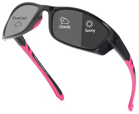 Myiaur Selbsttönende Fahrradbrille Damen Polarisiert Photochrome Sonnenbrille Sportsonnenbrille mit UV400 Schutz für Laufen Radfahren