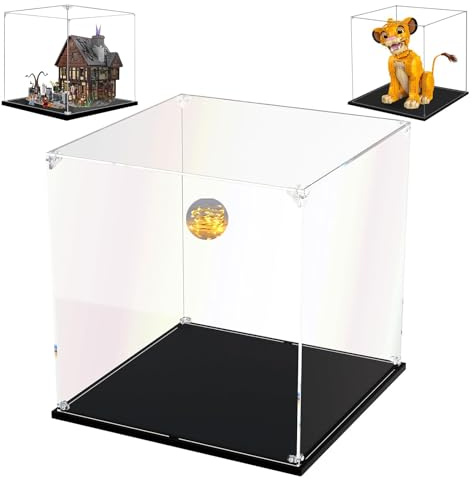 Vitrina 35x35x30cm para Lego Simba Rey Leon Joven 43247,3mm Transparente Acrílico Caja de Exhibición para El Retorno de Las Brujas 21341 y Figuras Coleccion