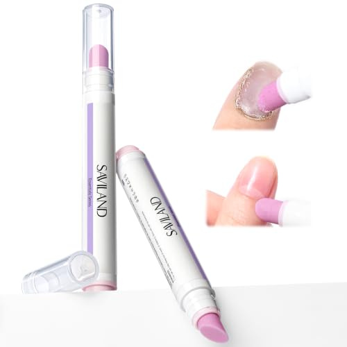 SAVILAND 2 Stück Cuticle Remover Pen: 2-in-1 Keramikspitze Nagelhautentferner & Cuticle Oil Pen Nagelstärkung Wachstum Nagelöl Stift Nagelpflegestift für Hangnails Trockene Rissiger Nägel Nagelhärter