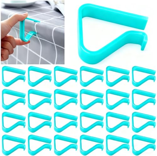 Sazoemao Transparent Clear Tablecloth Clips, Plastic Table Cloth Clips，Table Cover Holder Clamps，Table Cloth Holder for Christmas Home Wedding Party Indoor Outdoor Camping Picnic