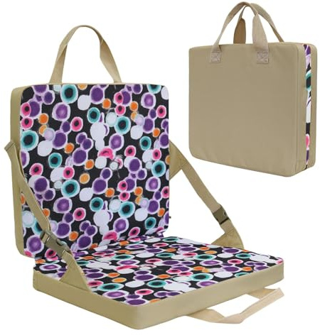 Stadium Seat Cushion - Portable 600D Oxford Outdoor Seat Pad | Lightweight Foldable Stadium Cush | Ergonomic Body Contour Cushion | Comfortable Travel Seating Cushiion