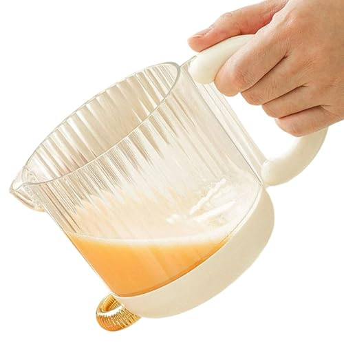 Vaso batidor para huevos - 19x11,5 cm | Mezclador manual ergonómico semiautomático | Mezclar Huevos, Natas, Mantequilla, Cacao, Salsas, Adobos para Postres, Recetas, Cocina Casera