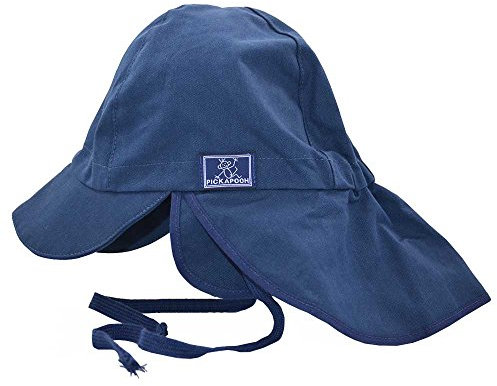 PICKAPOOH Baby/Kinder Sonnenhut/Sonnenmütze Tom mit UV-Schutz aus Reiner Bio-Baumwolle, Marine Gr. 46