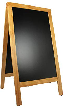 DISPLAY SALES Kundenstopper Holz Natur 70x130 cm Aufsteller Holztafel Werbetafel Kreidetafel Werbeaufsteller