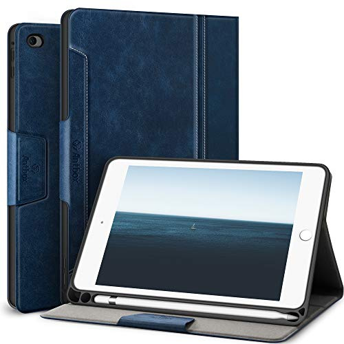 Antbox Hülle für iPad mini 5 2019 7.9 Zoll/iPad mini 4 mit Pencil Halter Auto Schlaf/Wach Funktion PU Ledertasche Schutzhülle Smart Cover mit Stand Funktion (Blau)
