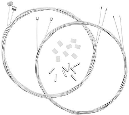 JustYit 1 Set 2M Fahrrad Bremszug Innenzug Universal Fahrrad Schaltzug mit Bowdenzug Endhülse Bremskabel Endkappe Bremsseil Fahrrad und Schaltseil für Mountainbike