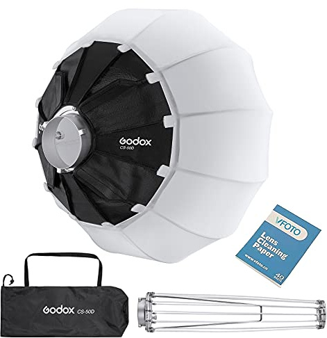 GODOX CS-50D Bowens Photo Softbox 50cm Lámparas esféricas Caja de luz Suave Adecuada para MS200-V MS300-V SK400II-V DP400III-V DP600III-V SL60W SL60IID SL60IIBi SL100D SL100Bi