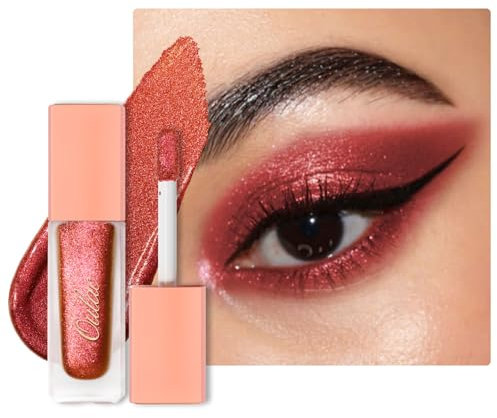 Oulac Lidschatten Flüssiger Lidschatten–Liquid Eyeshadow,Ein-Wisch Intensive Farbe,Aufbaubare&Leicht Verblendbare Formel,Multi-Use Eyeliner,Einfache Anwendung,Metallic&Shimmer Eye Make-up,Vegan 18