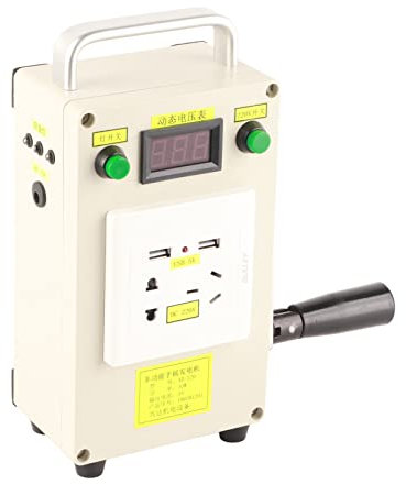 Generatore a Manovella, 20W Generatore Di Corrente Centrale Elettrica Portatile a Manovella Con Dc 220v, Dc 12v, USB 5v Presa, Emergenza Generatore Manovella Caricabatterie per Cellulari Ricarica