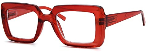 Eyekepper Lesebrille Damen, quadratisch, stilvoll, rot, +2,50 | Design-Lesebrille, Federscharniere, leichter Rahmen, kratzfeste Gläser, modisch, bequem, für Lesen, Arbeit, Alltag