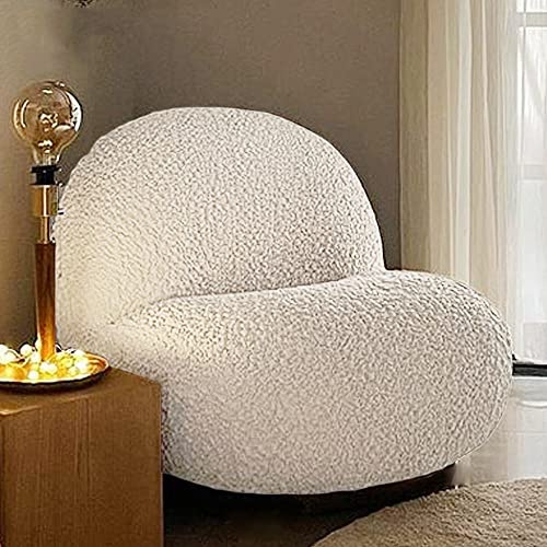 SXBCyan Funda Sillón Puff Cachemira Fleece (Sin Relleno) Funda Puff Sofá Futón Beanbag Sac Foor Asiento Cómoda Silla Perezosa Lavable (Color : White)