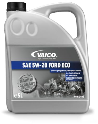 VAICO Motoröl 5W-20 Motor Öl ACEA C5 API SN API CF Ford Eco 5L Kompatibel mit FORD Fiesta Mk6 Schrägheck JA8, JR8 FOCUS III Turnier Fiesta Mk5 Schrägheck JH1, JD1, JH3, JD3 Kuga Mk2 DM2 | V60-0401, Green Mobility Parts