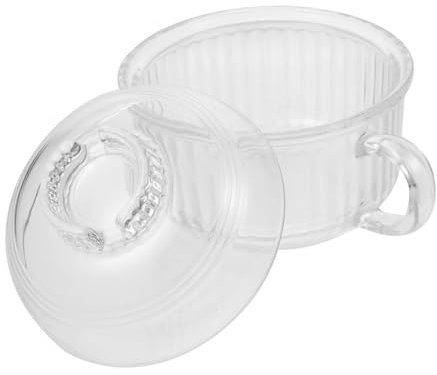 BESTonZON Glas Schüssel Mit Deckel Suppenschüssel Für Haushalt Mikrowellengeeignet Eintopfschüssel Kleine Dampfschüssel Zum Kochen Von Eiern Suppen Desserts Und Salaten