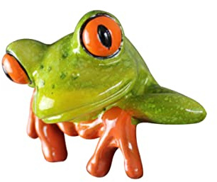 WOFASHPURET Creative Green Frog Resin Computer Decoration Funny Desk Ornament for Home Office Unique 3d Craft Accessory Computer Enthusiasts