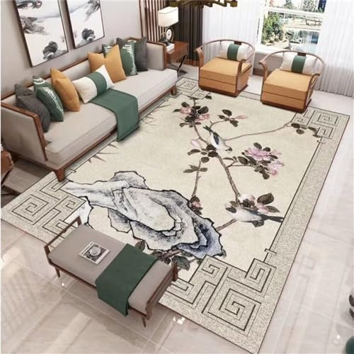 Kunsen 170X240CM Flokati Teppich Wohnzimmerdekoration im pastoralen Stil, kurzer Flor, pflegeleicht und rutschfest Weicher grau Salonteppich Günstig