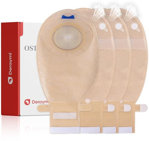 DERAYMI 20 Stück Stomabeutel,Einteiliger Kolostomiebeutel Mit Entlüftung, 20–66mm Schneidbare, Entleerbare Hydrokolloid-Sumpfbeutel, Stomazubehör Für Die Koloskopie, Ileostomie-Stoma-Pflege
