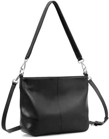 befen Black Crossbody Bag for Women Genuine Leather Shoulder Bag for Ladies Small Tote Bags for Women with Large Capacity