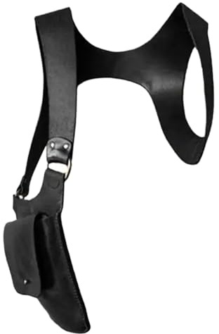 Yaoliucp Schulterholster PULeder, verstellbar, für verdeckte Trage, einzelner Schulterholster, Männer, Cosplay, Steampunk, Partys