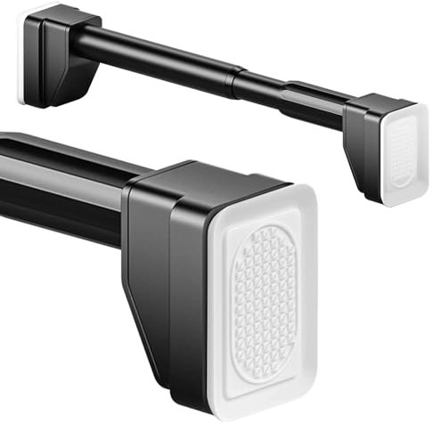 Barra Extensible Ajustable de 40-490cm, Barra de Cortina sin taladrar, Antideslizante Barra Telescópica, Ø 33mm Acero Inoxidable Barra de tensión para baño Armario Ventanas o Puertas(Gris,210-300cm)