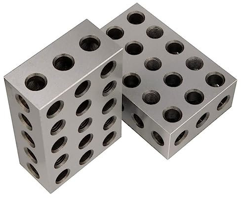 Anneome 2pcs Machinist Square 1-2- Set Steel Milling Machine Parallel Blocks Flat Contours for Milling Machine