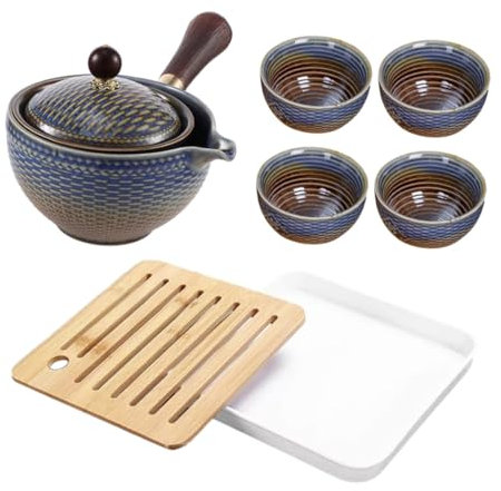 HOMOBABE Té Portátil Automático para Viaje con Tetera y Tazas Diseño Compacto con Bolsa De Almacenamiento Set Práctico para Disfrutar Casa Aire