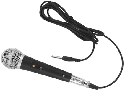 Yardwe Microfono Dinamico Riduce Rumori di Respiro e Pop Plastico e Metallo con Cavo Nero Plug And Play per Karaoke e Public Speaking