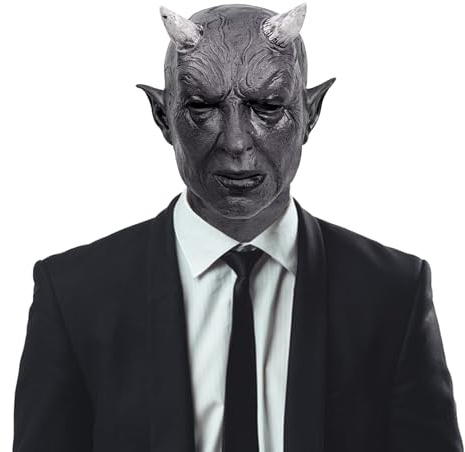 BOOSHMall Schauriger Teufel, Horror Maske für Erwachsene aus Latex, Accessoire für Faschingskostüme, Teufel Horror-Maske für Halloween, Karneval & Horror-Party
