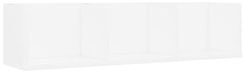 Scaffale Porta CD a Parete Bianco 75x18x18 cm in Multistrato, Mobili, Scaffalature, Scaffali e mensole per pareti Bianco