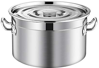 Generisch Großer 10-Liter-Suppentopf aus Edelstahl – induktionsgeeigneter Schmortopf für alle Herdarten, 30 cm x 24 cm, 50 cm x 30 cm (45 l) – langlebiges, vielseitiges Kochutensil, silbernes Finish