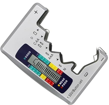Hemobllo Comprobador Digital Portátil De Baterías Tester Para Pilas Aa Aaa y Botón Pantalla Lcd Clara Material Abs Resistente y Fácil De Transportar Para Uso Doméstico y Exterior