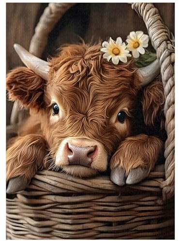 Artinhand 1000 Teile Puzzle für Erwachsene Highland Kuh Puzzles 70x50 cm | Tier Puzzle für Erwachsene und Kinder Heimdekoration Geburtstagsparty Geschenk Spielzeug