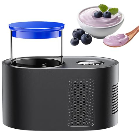 Genérico Yogurtera 3 En 1, Control Digital Totalmente Automático, Revestimiento De Vidrio Apto para Uso Alimentario, Temperatura Constante Inteligente De 55 °c (Black)