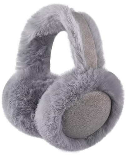 Mulor Womens Fleece Earmuffs Fluffy Ear Warmers for Winter Keep Warm Foldable