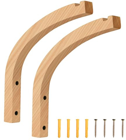 MiOYOOW Lot de 2 Crochets en Bois pour Plantes, Suspension Robuste Mural Crochet Plante, Supports Muraux pour Plantes, Paniers de Fleurs, Lanternes d'intérieur et d'extérieur, Ornements de Jardin