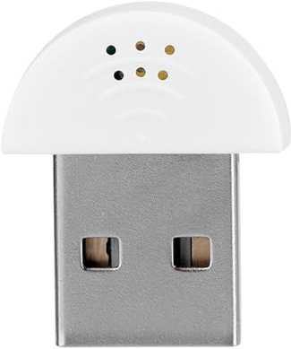 Kikumi USB Micrófono 2.0 Cancelando el Micrófono Portátil Mic Mic de la Computadora para PC Portátil, Mini Studio Recording Adaptador con Reducción de Ruido para Mac Skype Chat (Blanco)