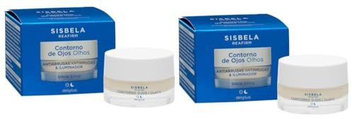 2-pack burkar || Ögonkontur Anti-rynk och Illuminator med Sisbela Reafirm kisel för alla hudtyper | Burk 15 ml x 2 = 30 ml (bekämpDeliplus mörka cirklar och rynkor)