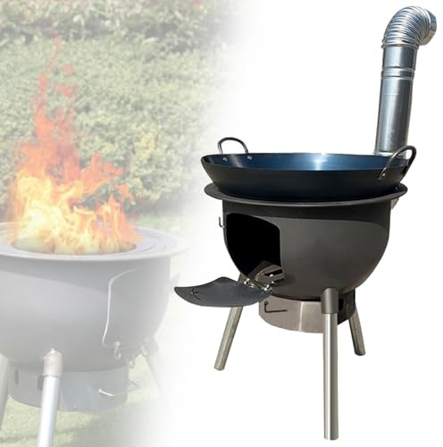 Estufa Leña Interior, Estufa de Leña Pequeña Portátil para Acampar, Equipo de Supervivencia, Cocina al Aire Libre, Parrilla para Acampar(52x55cm/20.5x21.7in)