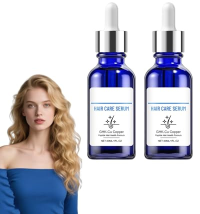 Peptidhårserum, lotion för avancerat follikelstöd, kopparpeptidhårbottenserum, ger näring åt hårbotten och stödjer ett hälsosamt hårutseende, Stödjer tjockare, fylligare hår, Icke-fet (2 flaskor)