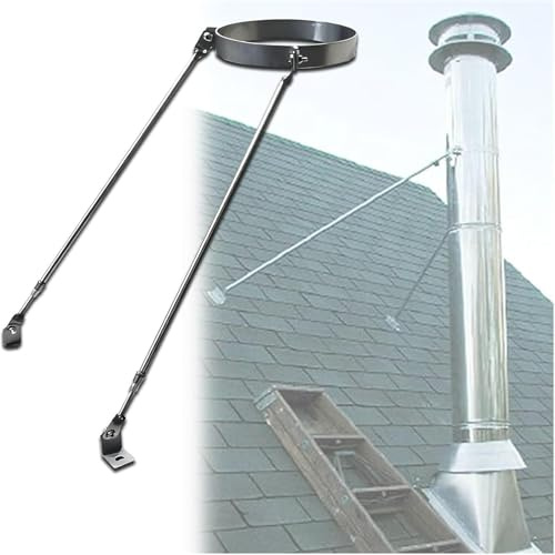 Metal Chimney Pipe Support Kit for Wall Mount, Ventilation and Drainage, Compatible with Diameter Stove Pipes
