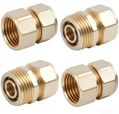 4PCS Racores de CompresióN de LatóN, Rosca Macho de 16 Mm X 1/2, Robustos Racores de 16 X 2mm para Instalaciones de CalefaccióN Y Agua Potable, Conectores de Cobre para Conexiones de TuberíAs Seguras