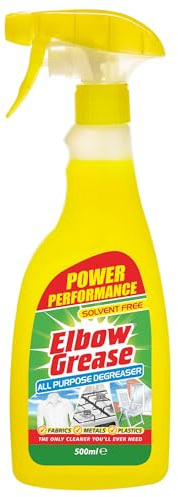 All Purpose Degreaser Spray 500ml - Household Cleaner Spray - Lemon Scent, Power Performance & Solvent Free for Fabrics, Metals & Plastics to Removes Grease & Oils on Kitchens & Bathroom Surfaces