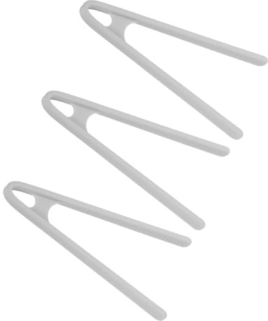 sourcing map 3Pcs Mini Tongs Silicone, 14cm Toast Tongs Heat Resistant Kitchen Cooking Food Grippers Non-Slip for Toaster Salad Ice Cubes Fruits Sugar BBQ, Gray
