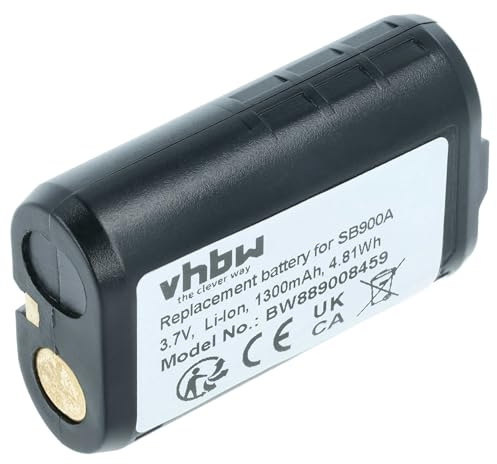 vhbw batteria compatibile con Shure P10R+, AD3, AD2, AD1, P10R, P9RA+, P3RA, P9RA sistema radiomicrofonico trasmettitore (1300mAh, 3,7V, Li-Ion)