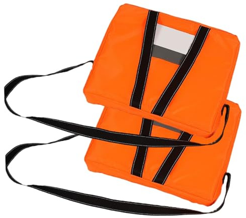 Ginwrek 2er-Set Rettungsringe für Boote Rettungsringkissen aus dickem wasserdichtem Oxford-Gewebe gut sichtbares Orange