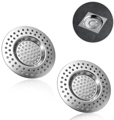 Filtro de Fregadero de Acero Inoxidable, 2 Piezas Colador de Desagüe, Filtro de Drenaje de Acero Inoxidable, Colador de Drenaje, para Cocina, Baño