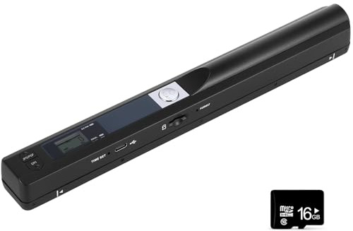 Portable Handheld Scanner, Moontie Document Wand Scanner Handheld for Business Photo Picture Receipts Books JPG/PDF Format Selection Micro SD Card Hand Scanner-B